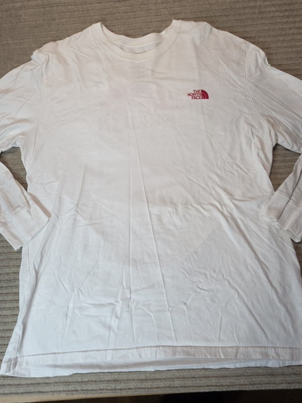 Vintage The North Face T-Shirt SZ XXL White/Red Box Logo Long Sleeve